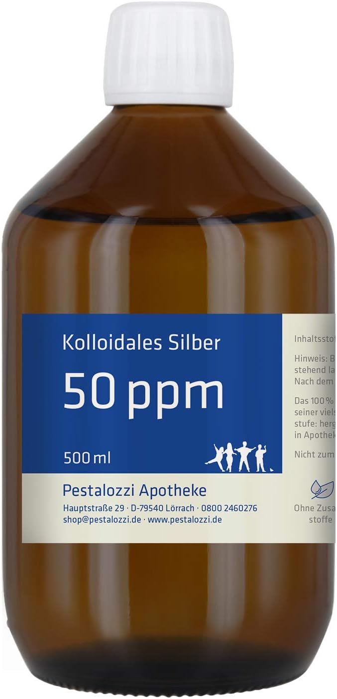 Kolloidales Silber 50 ppm (500 ml) aus Apotheken-Herstellung - 100% natürliches, kolloidales ...